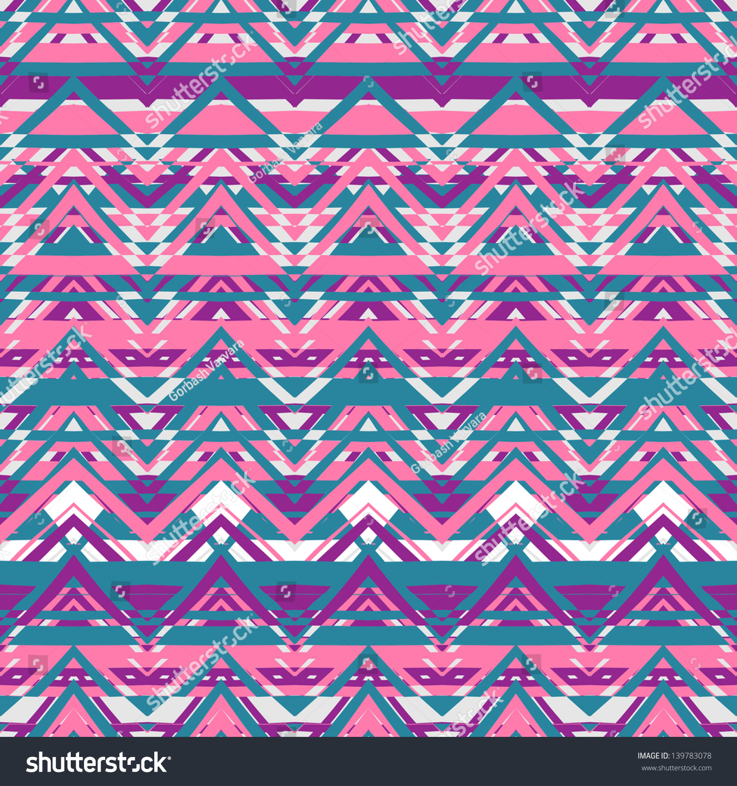 Ethnic Zigzag Pattern Retro Colors Aztec Stock Vector Royalty Free Shutterstock