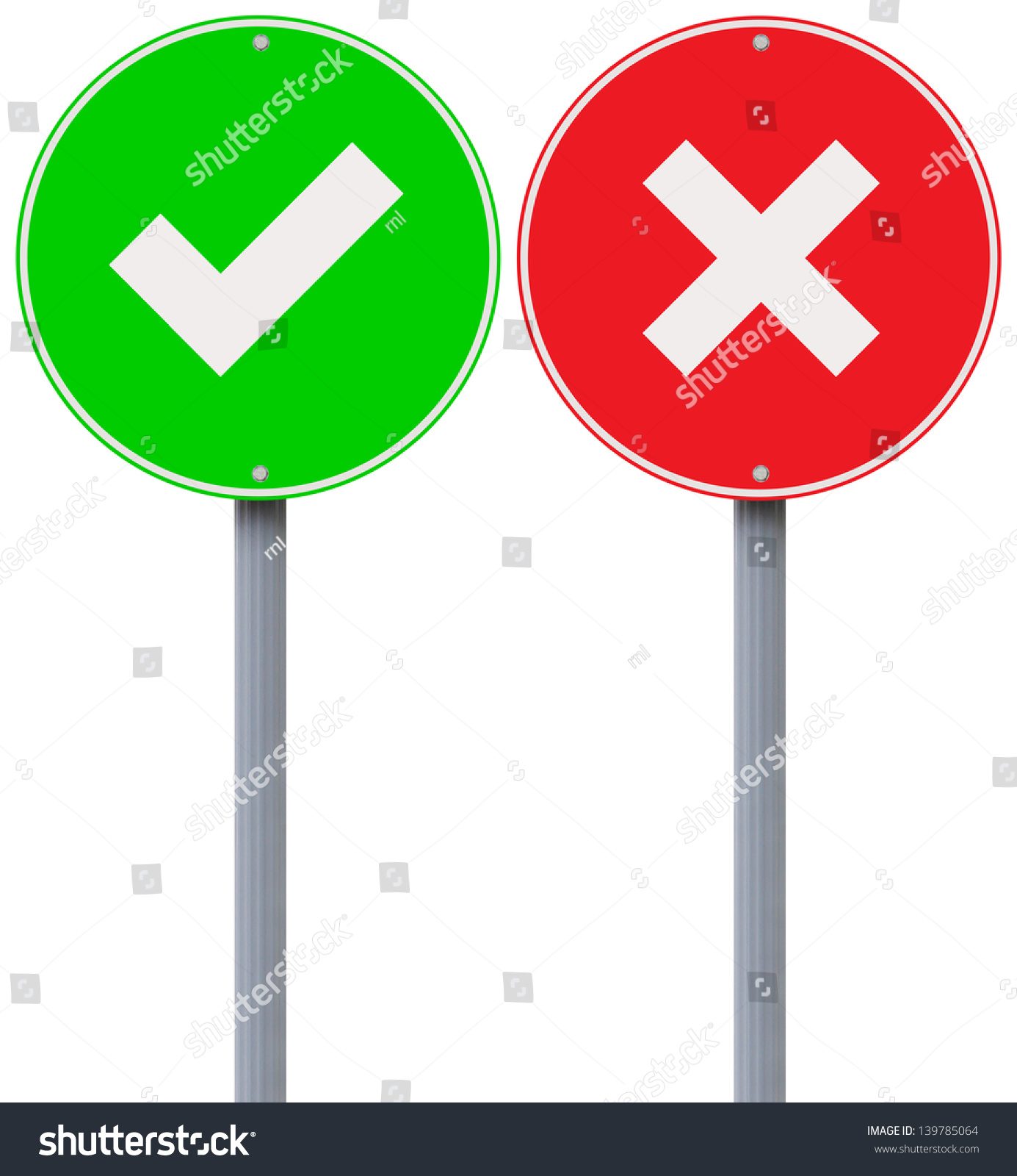 conceptual-road-signs-tick-mark-cross-stock-photo-139785064-shutterstock