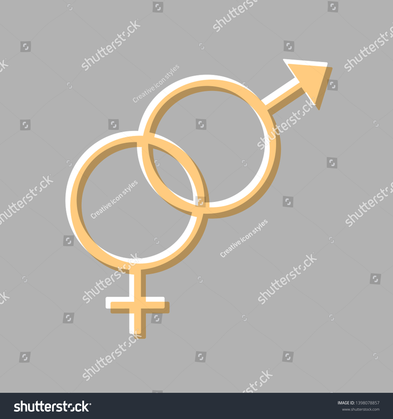 Sex Symbol Sign Emboss Effect Light Stock Vector Royalty Free 1398078857 Shutterstock 5049