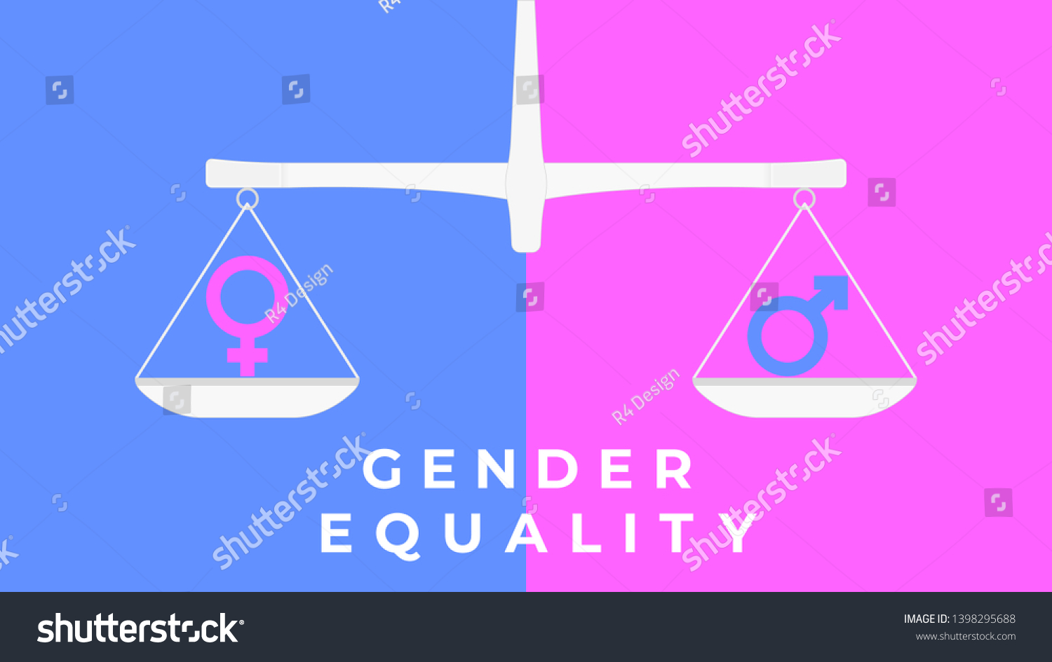 Gender Equality Vector Illustration Flat Style Stock Vector Royalty Free 1398295688 Shutterstock 