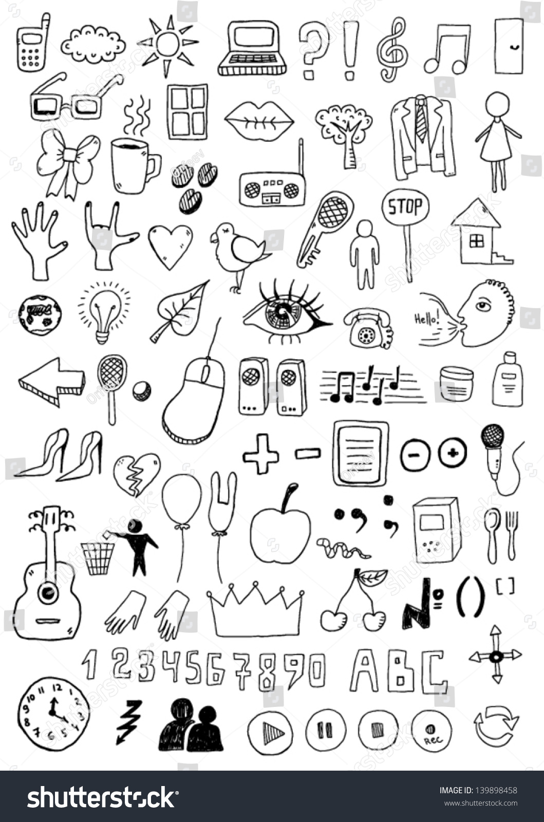 Collection Signs Symbols Stock Vector (Royalty Free) 139898458 ...