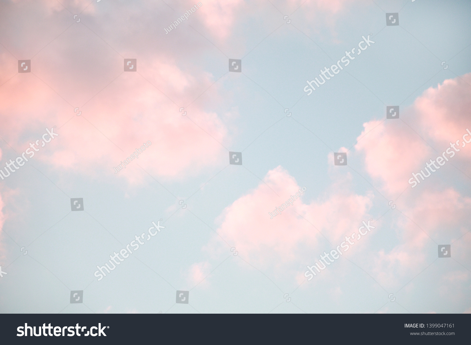 Pastel Colors Cumulus Clouds Background Stock Photo 1399047161 ...