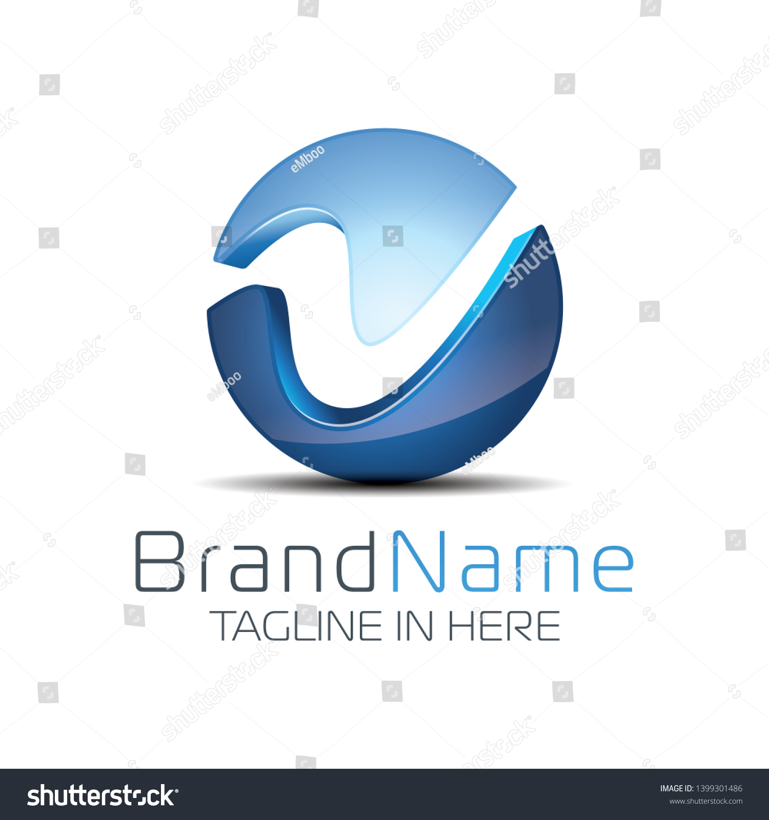 3d Letter Logo V Blue Color Stock Vector (Royalty Free) 1399301486 ...