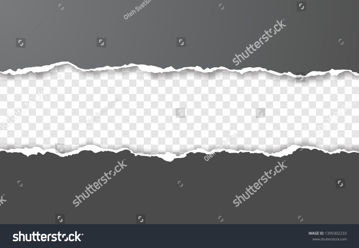 Horizontal Torn Paper Edge Ripped Squared Stock Vector (Royalty Free ...