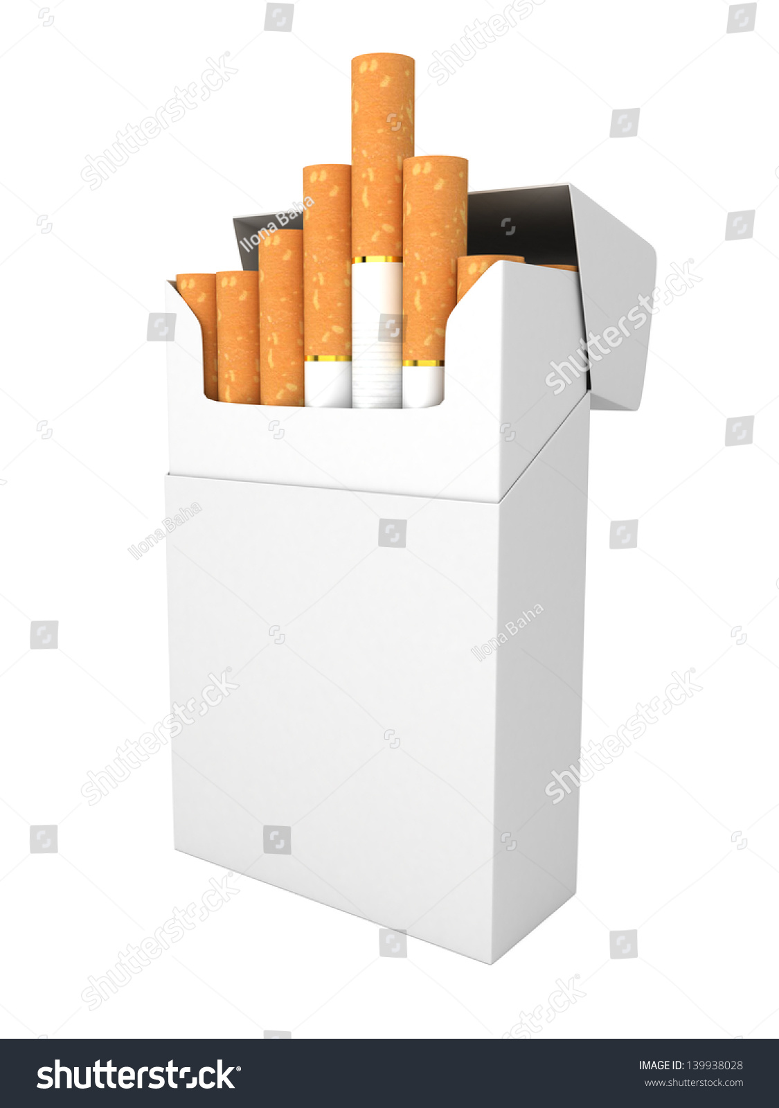 Open Full Pack Cigarettes Isolated On Stock Illustration 139938028 ...