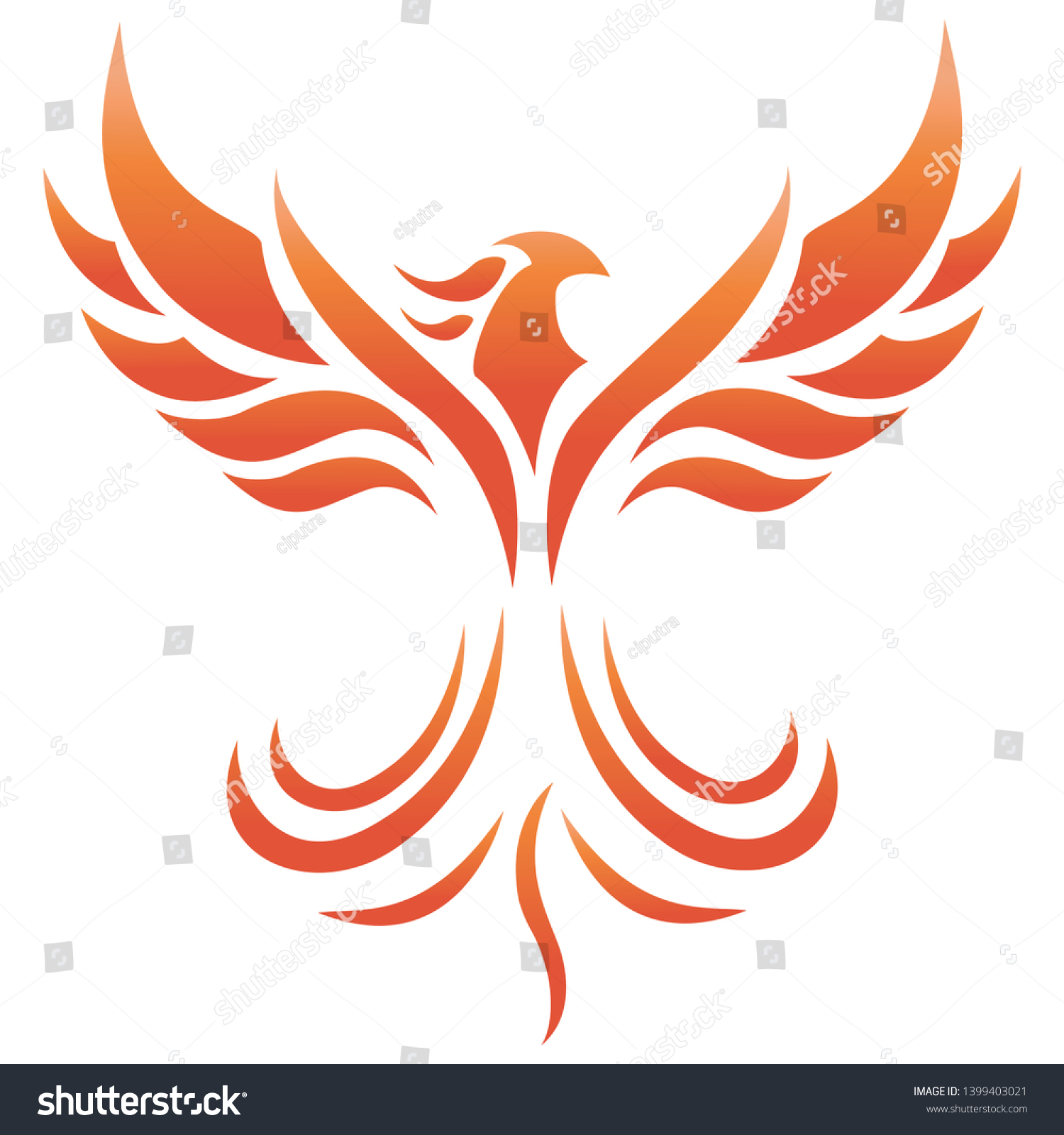 Vector Illustration Phoenix Fire Logo Stock Vector (royalty Free 