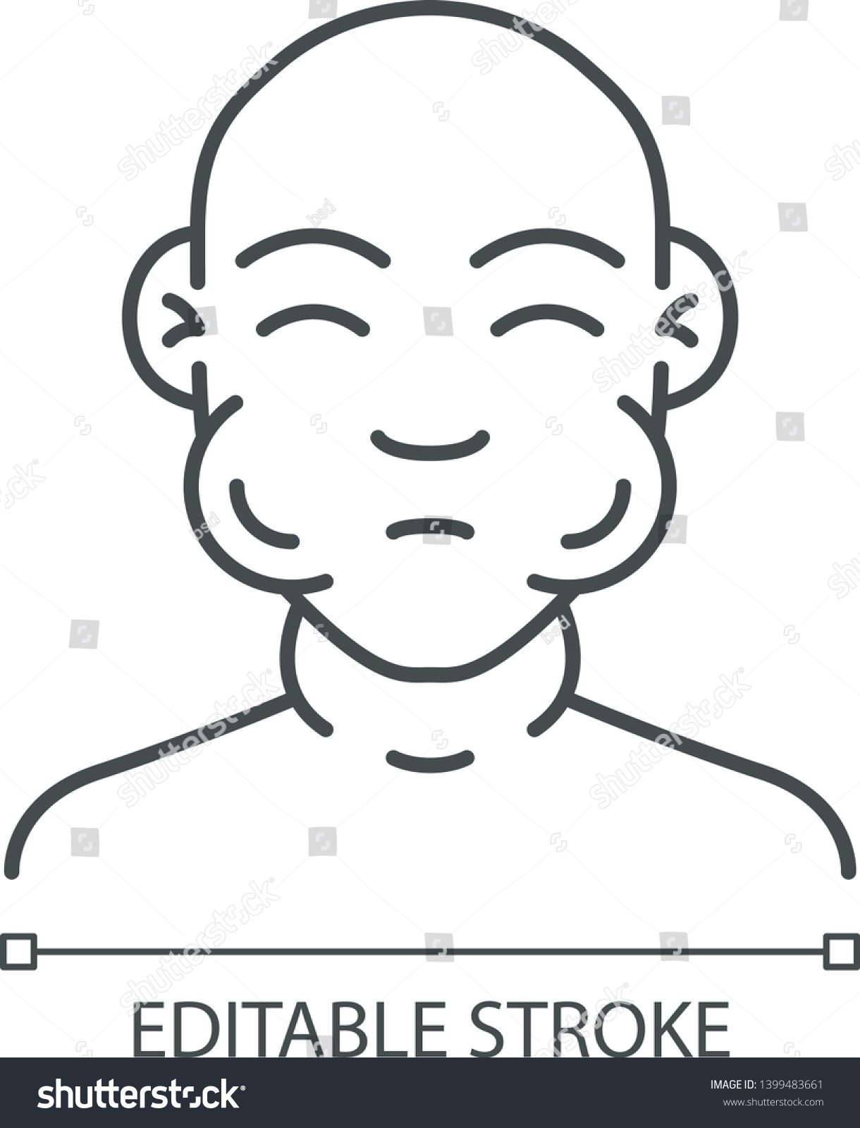 Face Swelling Vector Linear Icon Food Stock Vector (Royalty Free ...