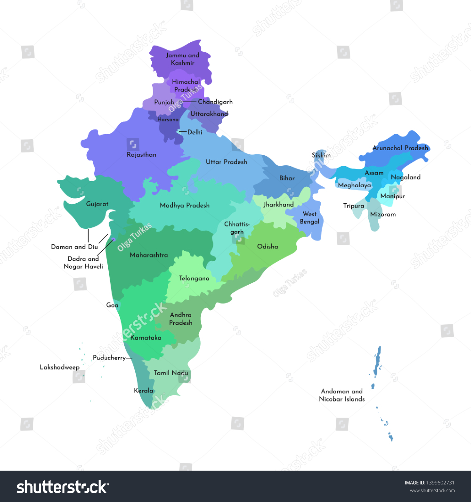 Vector Isolated Illustration Simplified Administrative Map Stock Vector ...