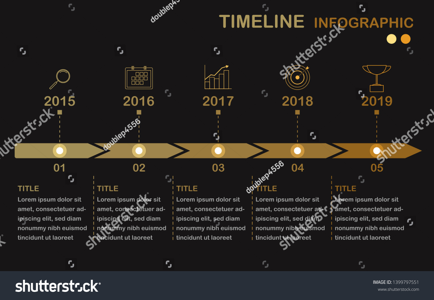 Timeline Infographic Vector Yearly Working Process Stock Vector ...