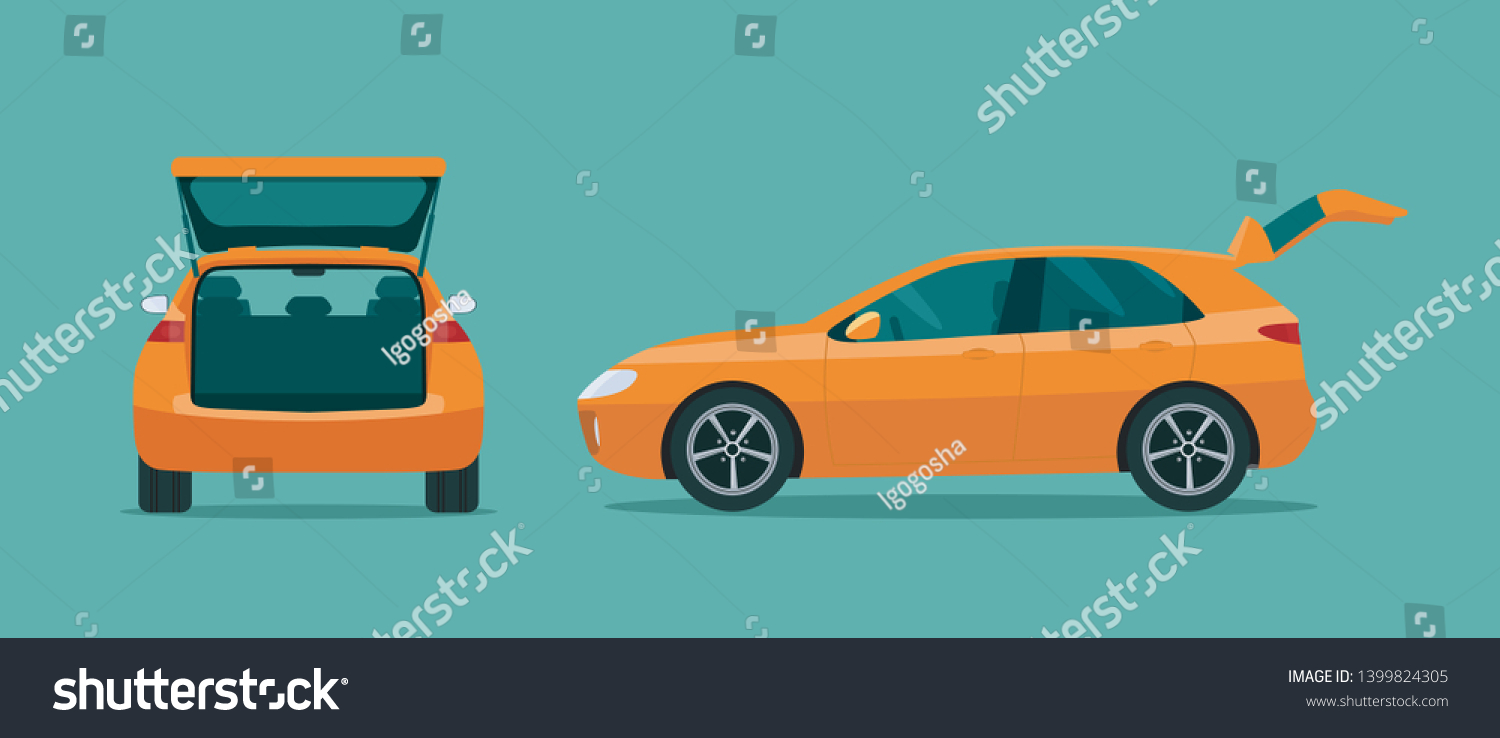 Open Boot Side Back View Vector Stock Vector (Royalty Free) 1399824305 ...