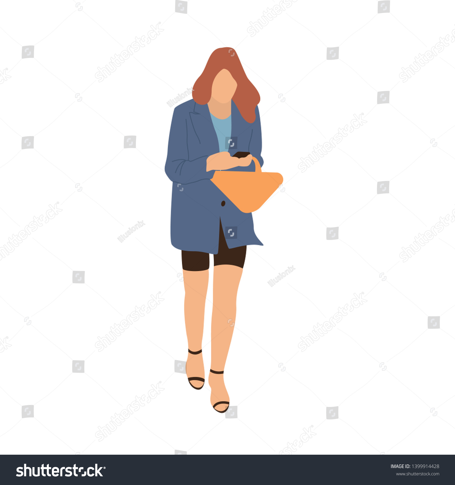 Young Woman Vector Flat Illustration Street Stock Vector (Royalty Free ...