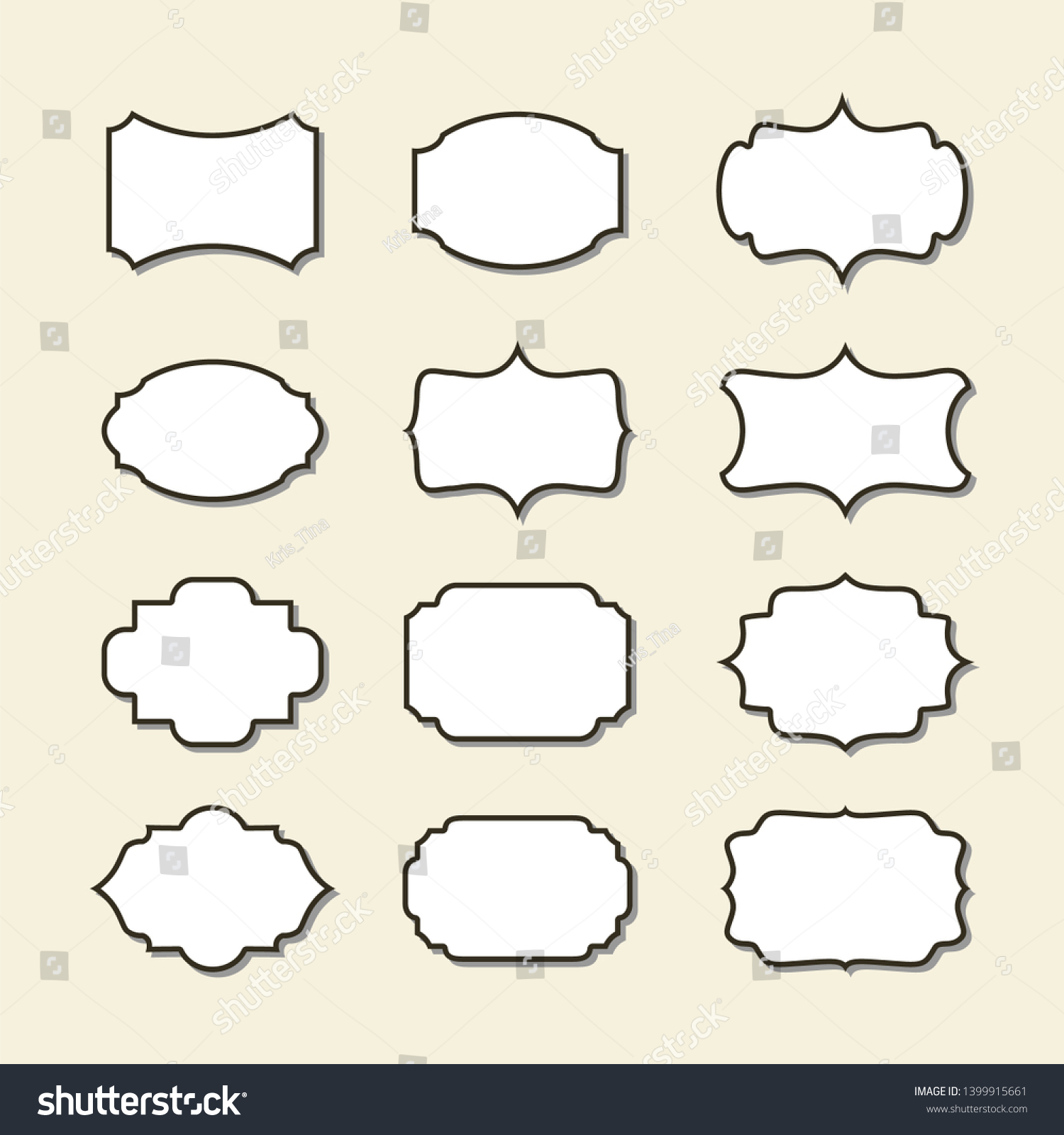 Collection Vintage Labels On Retro Background Stock Illustration ...