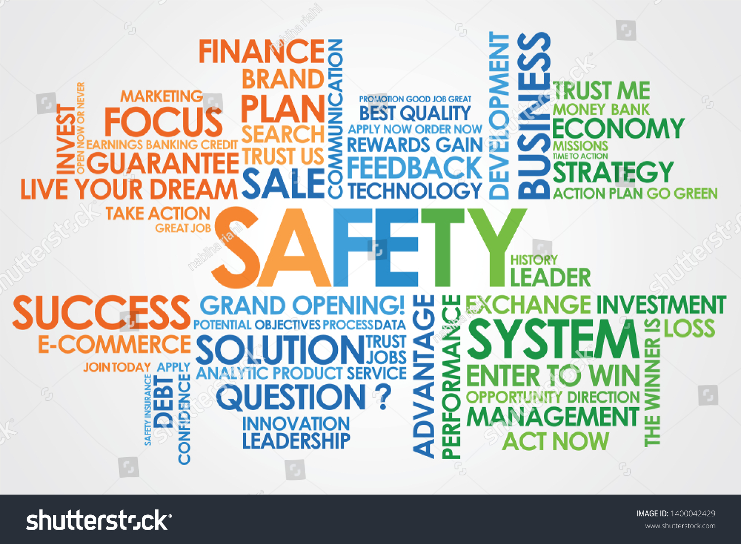 Safety Word Cloud White Background Stock Vector (Royalty Free ...