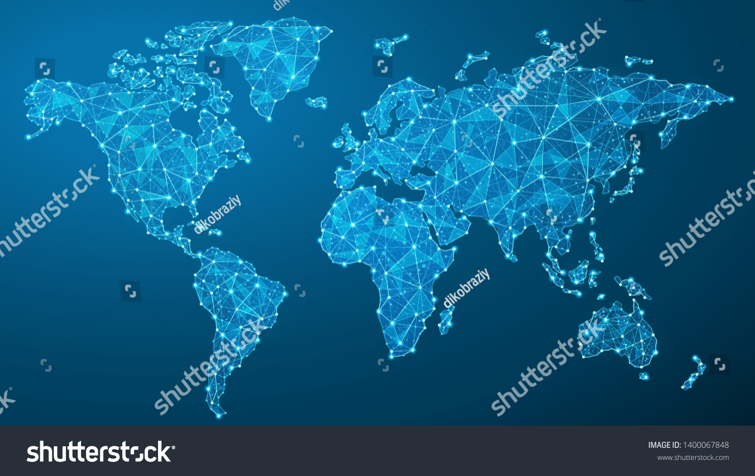 World Map Plexus Global Technology Business Stock Vector (Royalty Free ...