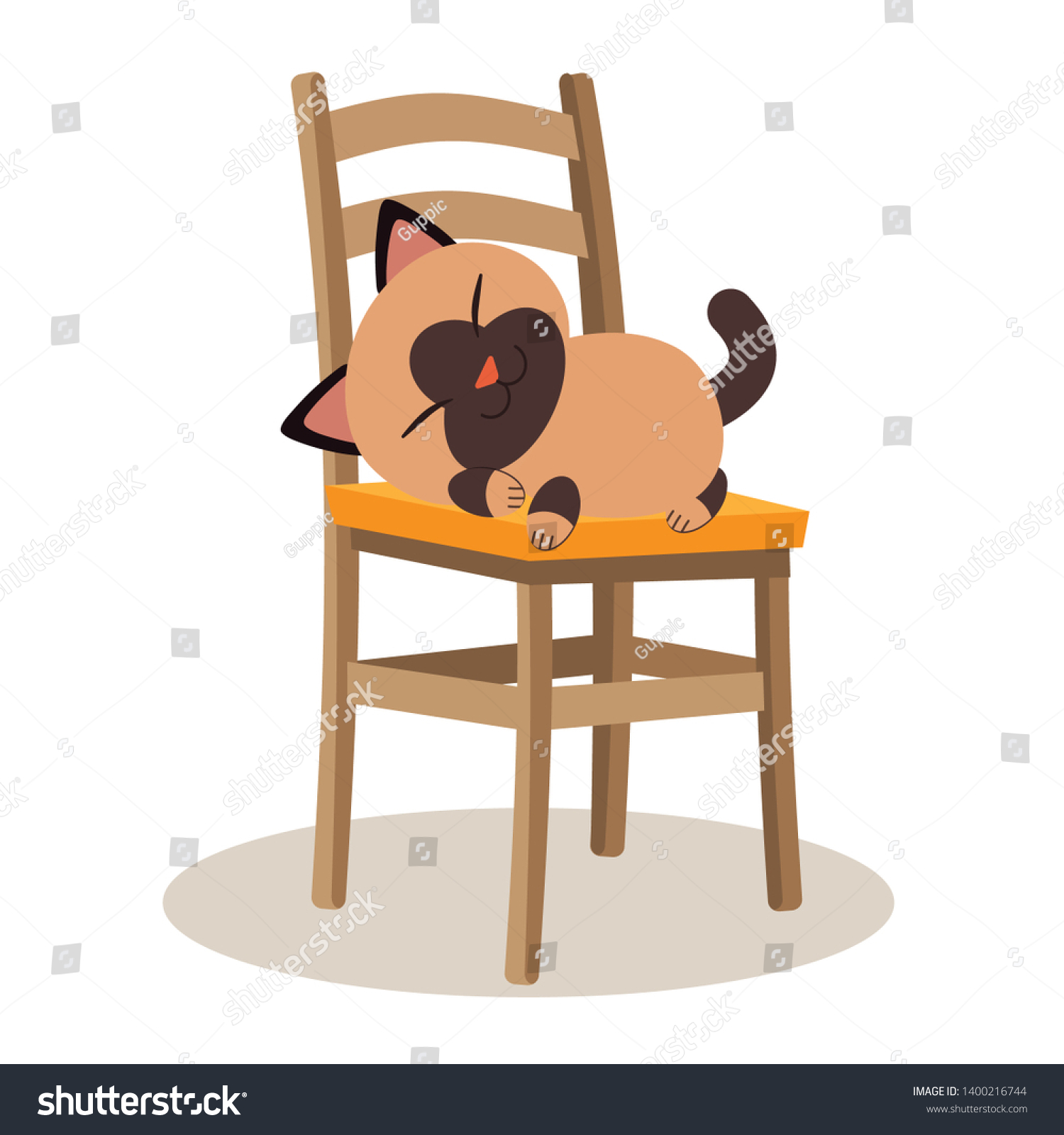 Кот спит на стуле
