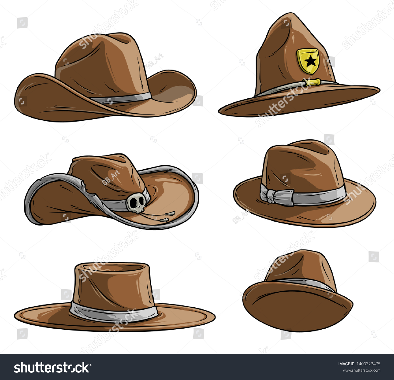 Ковбойская шляпа векторный рисунок сбоку