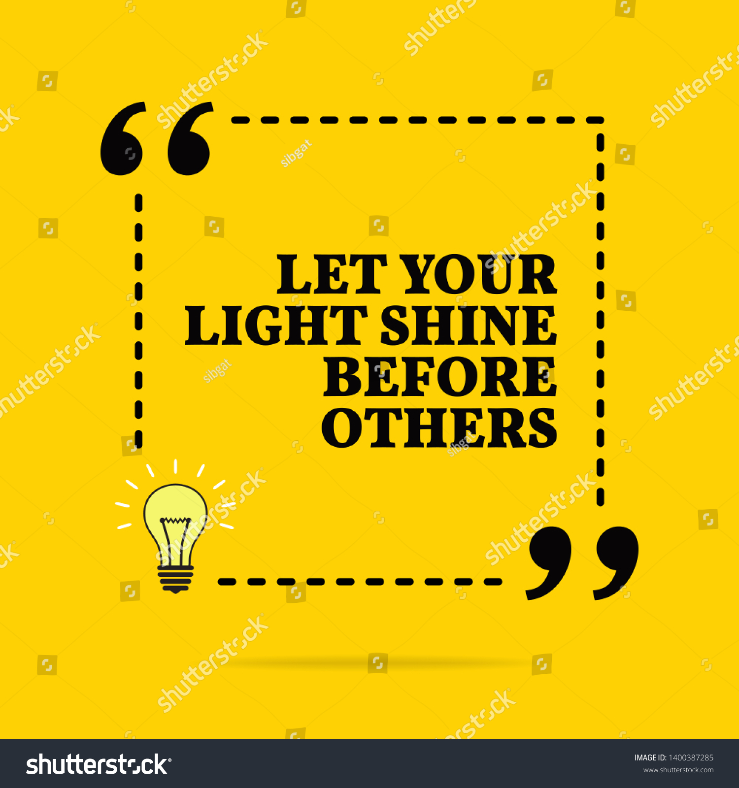 Inspirational Motivational Quote Let Your Light Stock Illustration ...