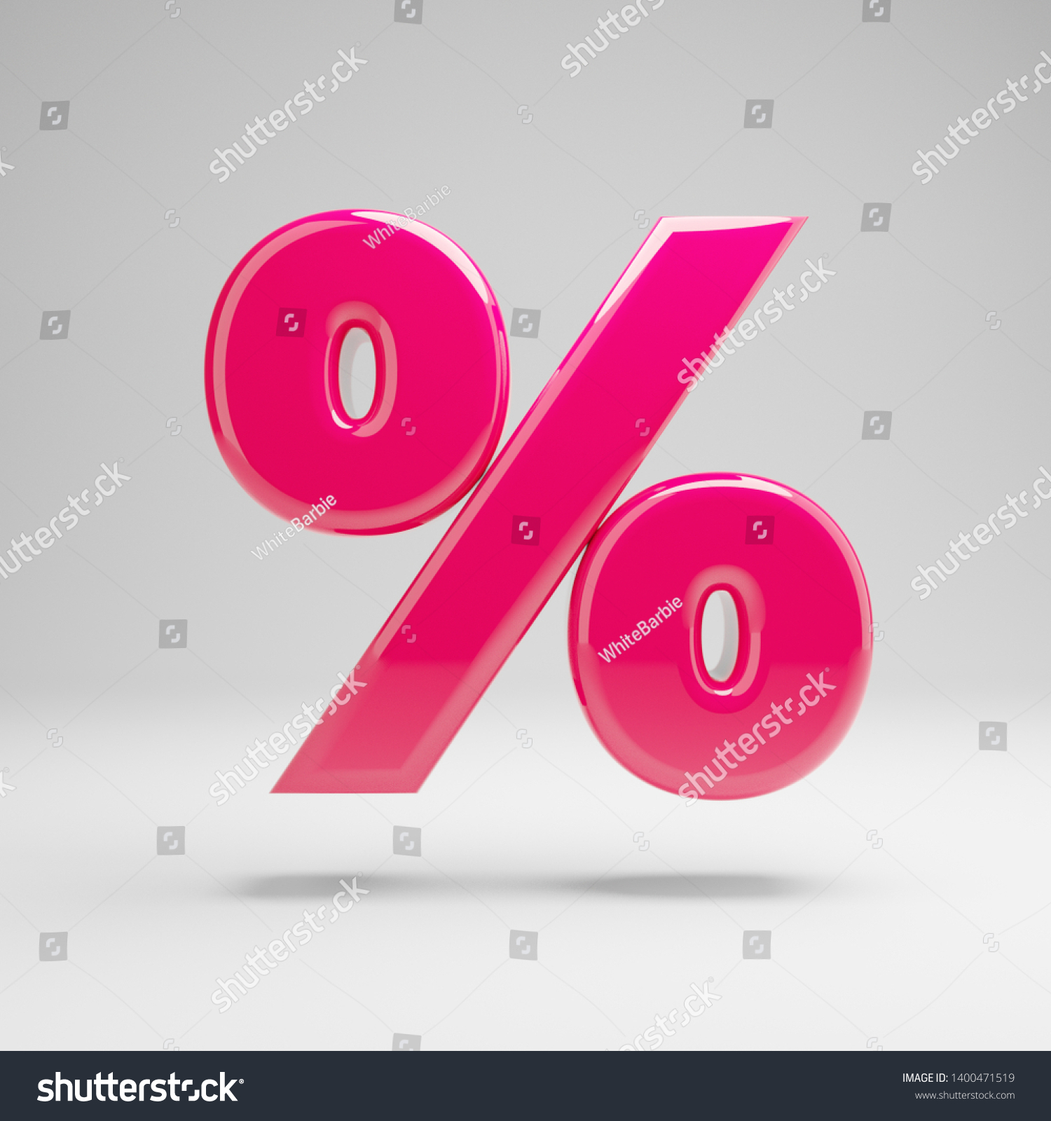 Glossy Pink Percent Symbol Isolated On Stock Illustration 1400471519 ...