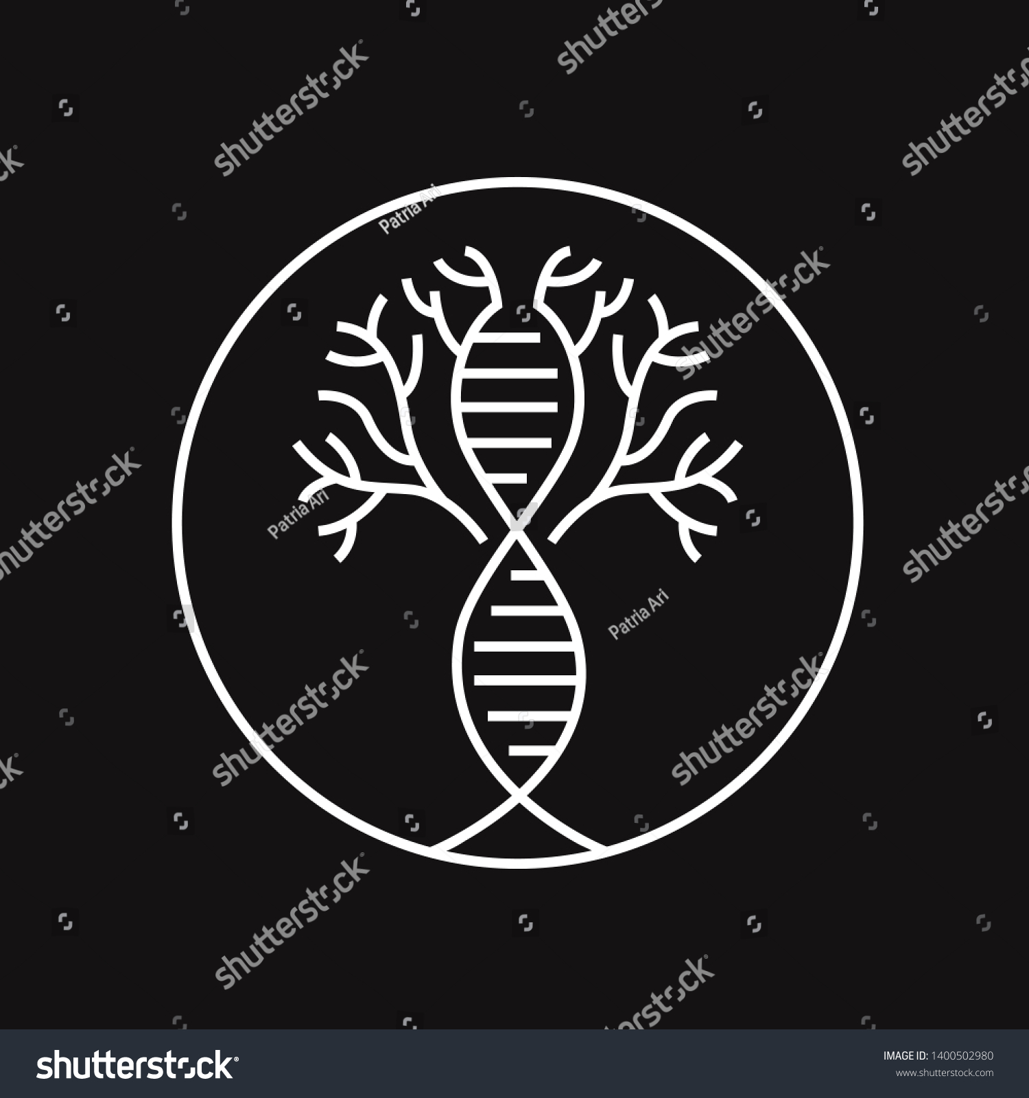 Trees Neuron Dna Line Art Logo Stock Vector (Royalty Free) 1400502980 ...