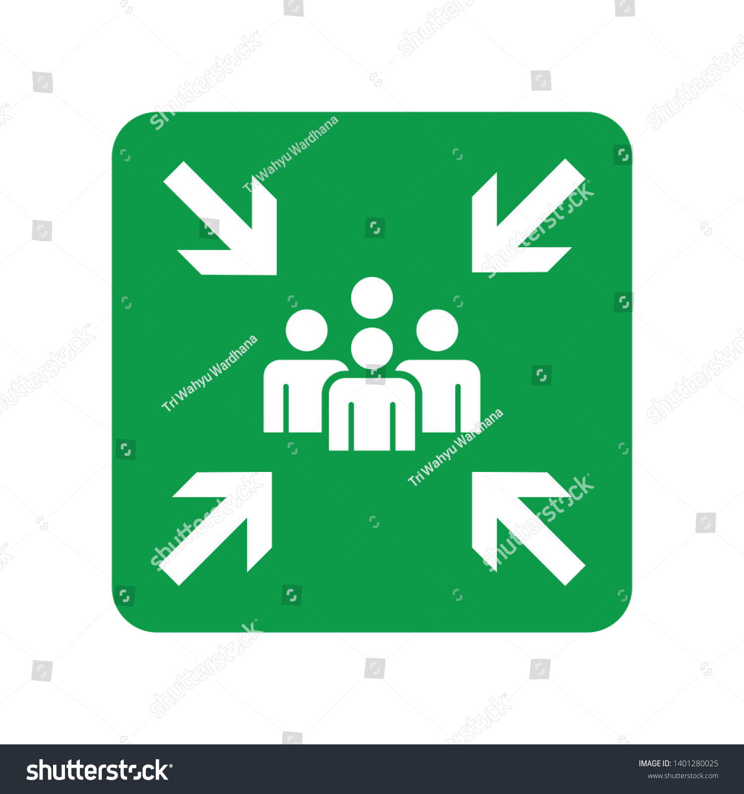Assembly Point Signs Symbol Icon Vector Stock Vector Royalty Free 1401280025 Shutterstock