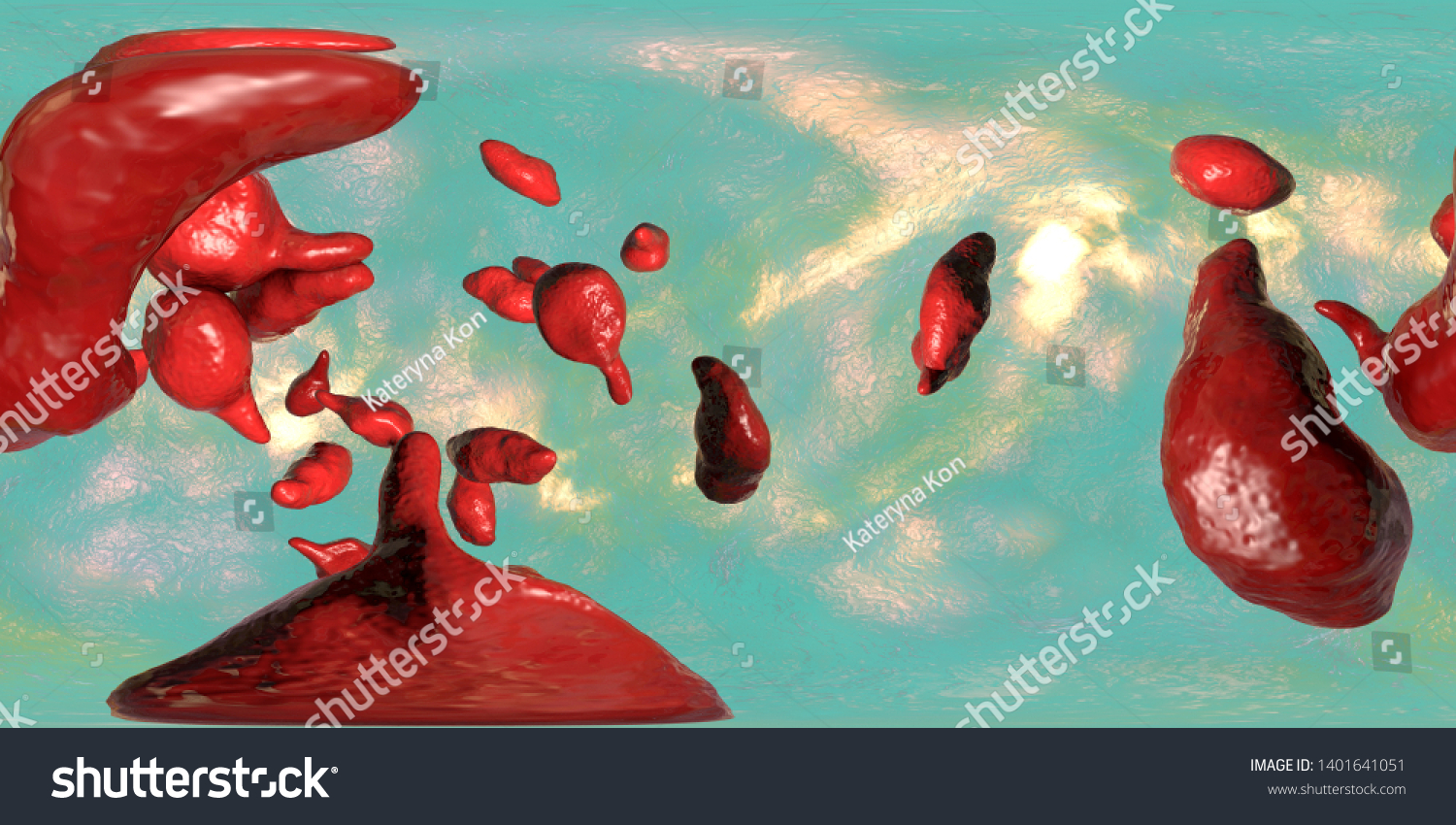 Bacteria Mycoplasma Genitalium 360degree Spherical Panorama Stock Illustration 1401641051