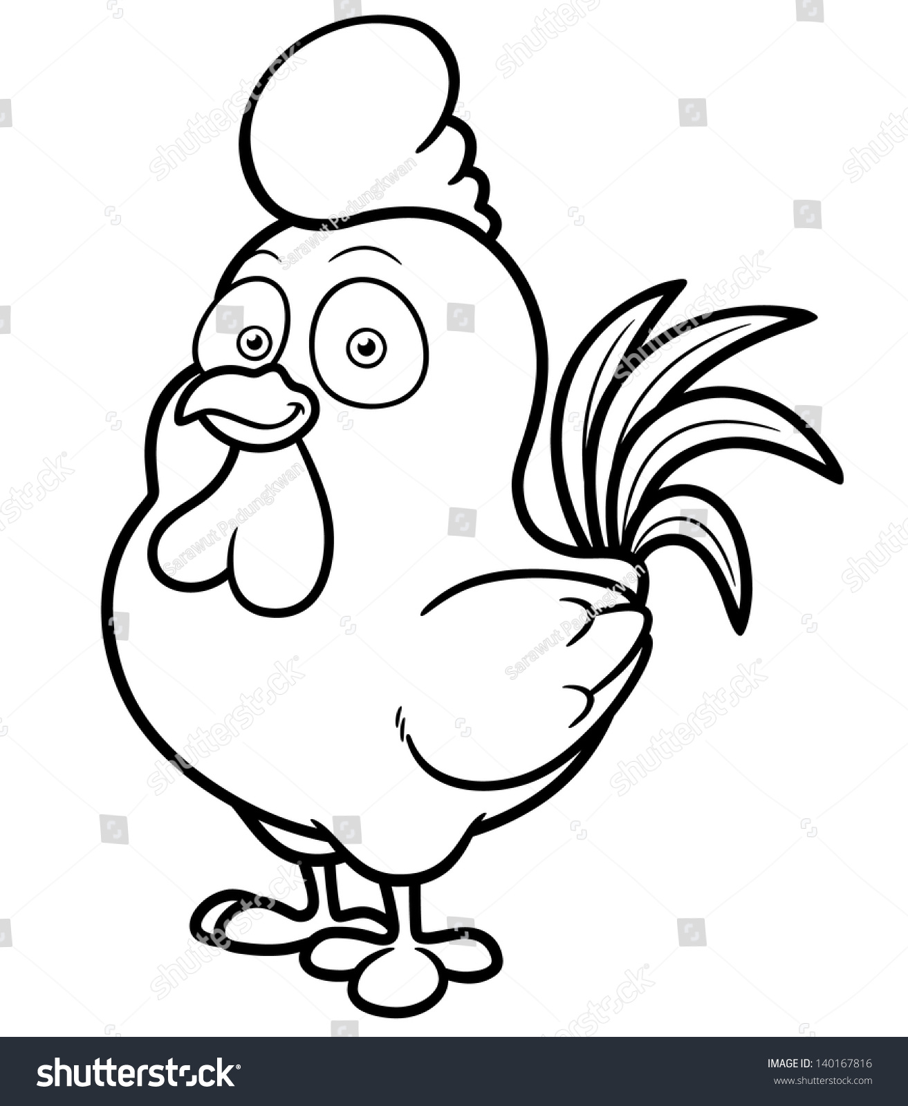 Vector Illustration Cartoon Chicken Coloring Book Stock Vector (Royalty ...