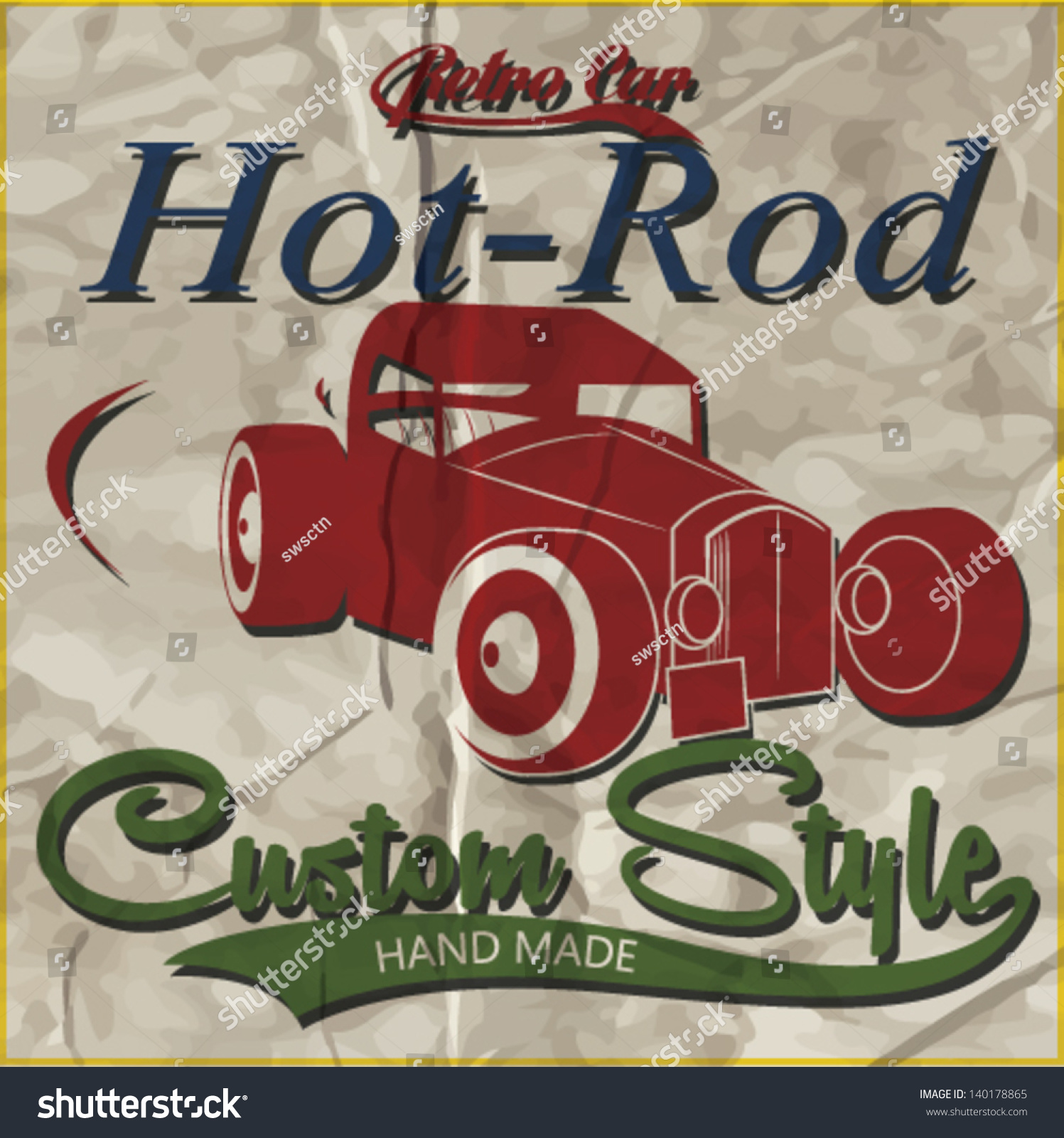 Hot Rod Vector Print Elements Stock Vector (royalty Free) 140178865 