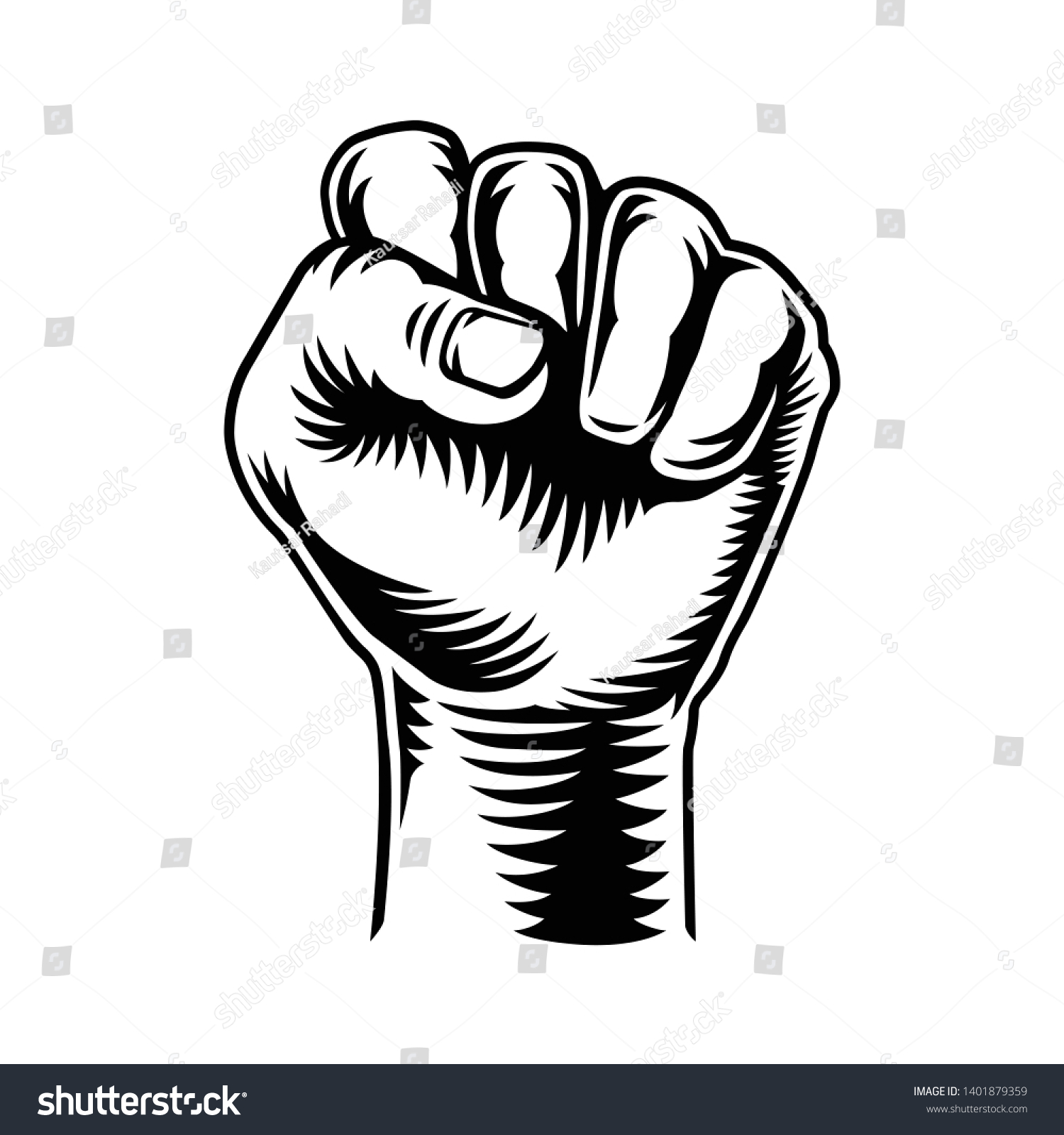 Fist Vector Illustration White Background Suitable Stock Vector ...