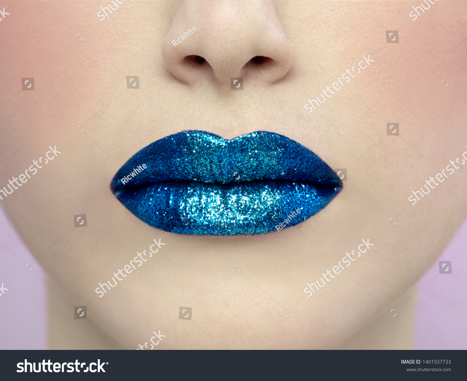 blue shimmer lipstick