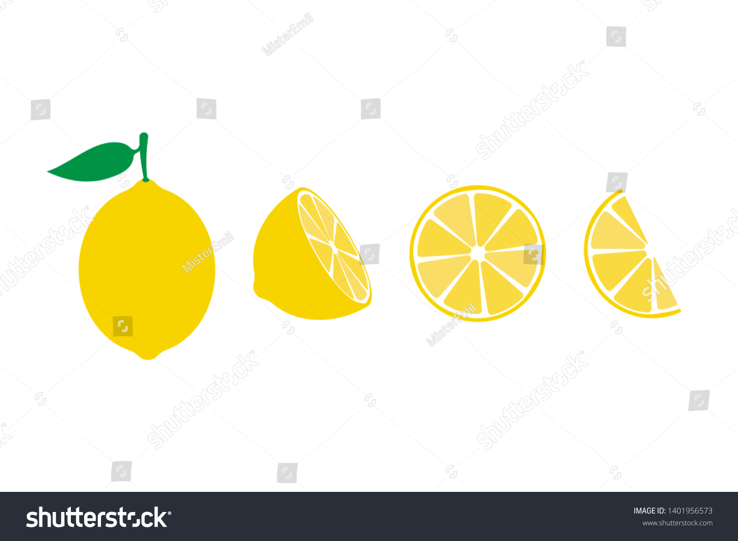 Lemon Fruit Icons Symbols Set Stock Vector Royalty Free 1401956573 Shutterstock 3252