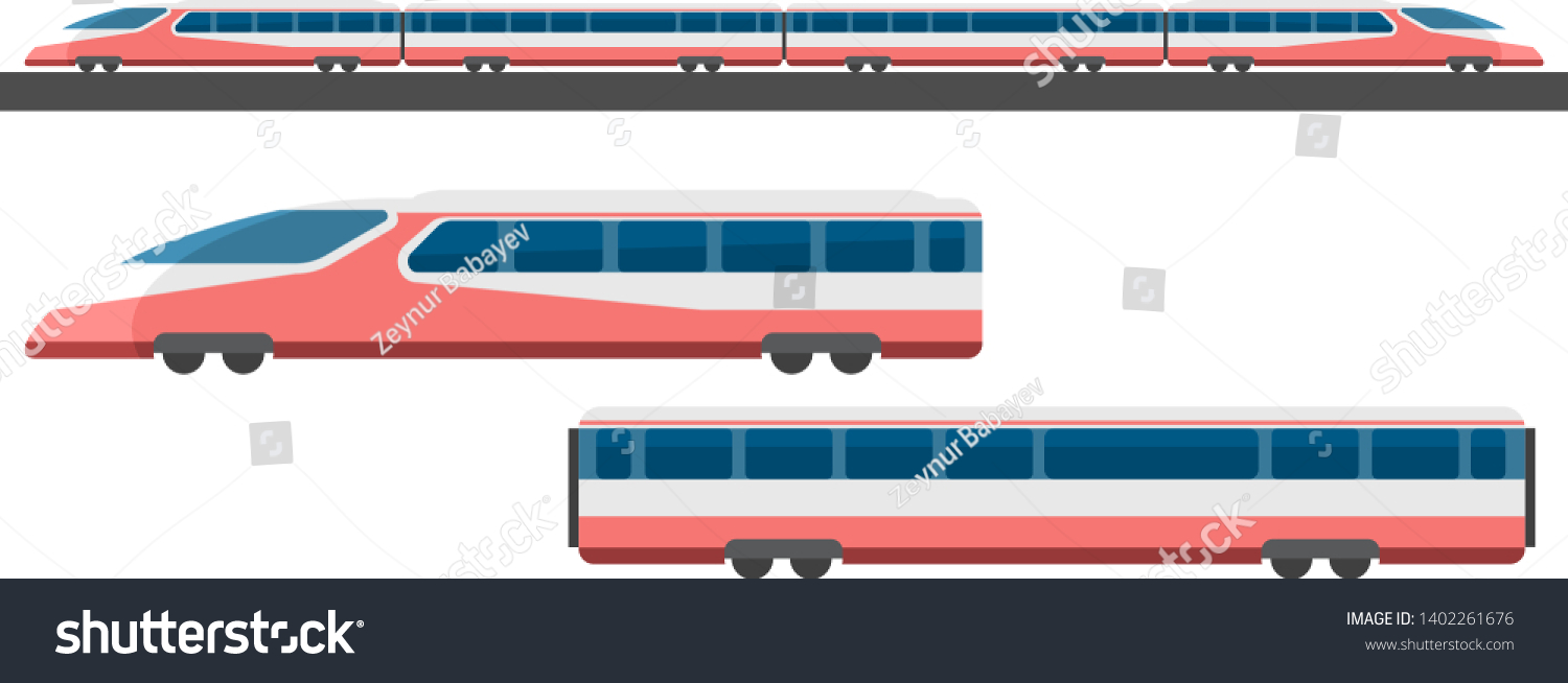 Passenger Express Train Side View Vector Stock Vector (Royalty Free ...