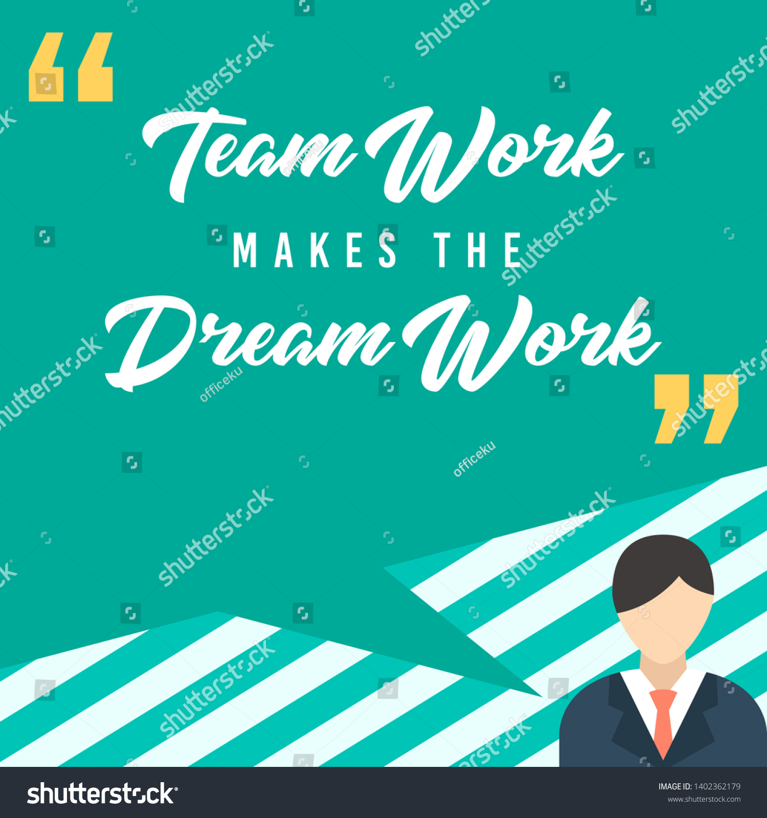 Teamwork Makes Dream Work Motivational Poster: Vector De Stock (libre ...