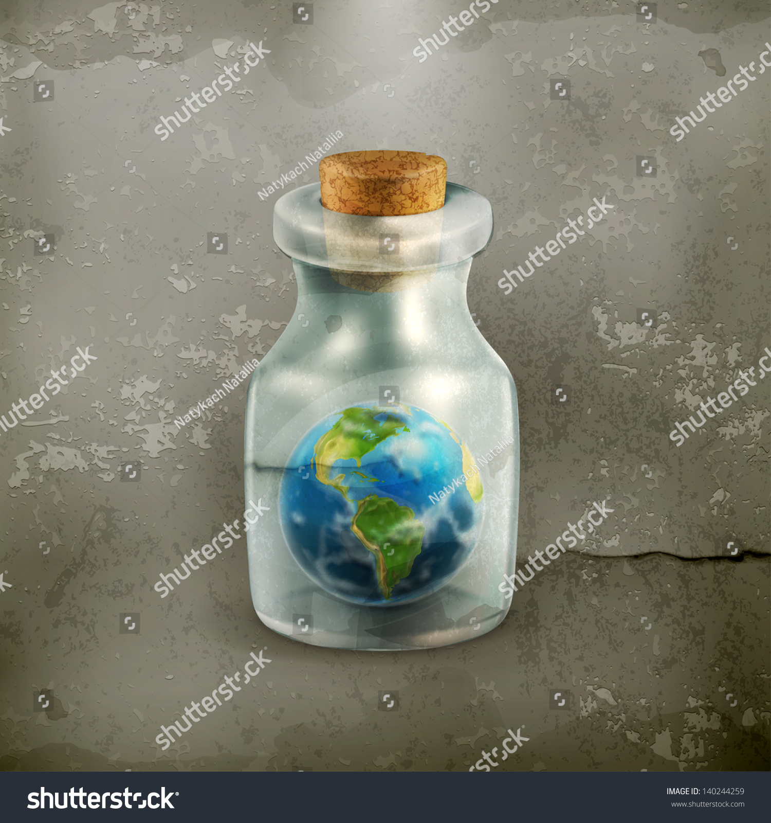 Earth Bottle Old Style Vector Icon Stock Vector (Royalty Free ...