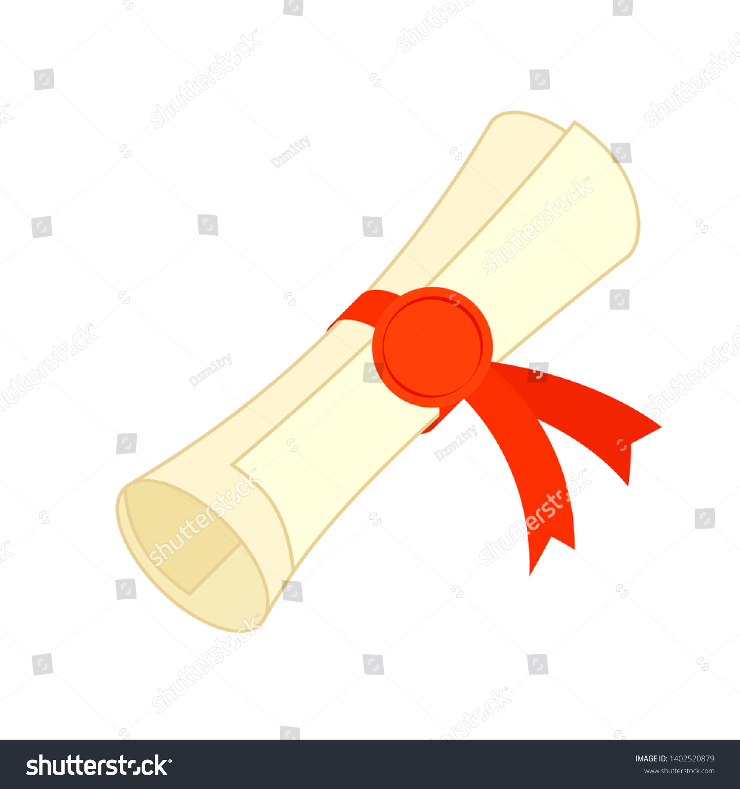 Rolled Diploma Icon School Clip Art Stock Illustration 1402520879 ...