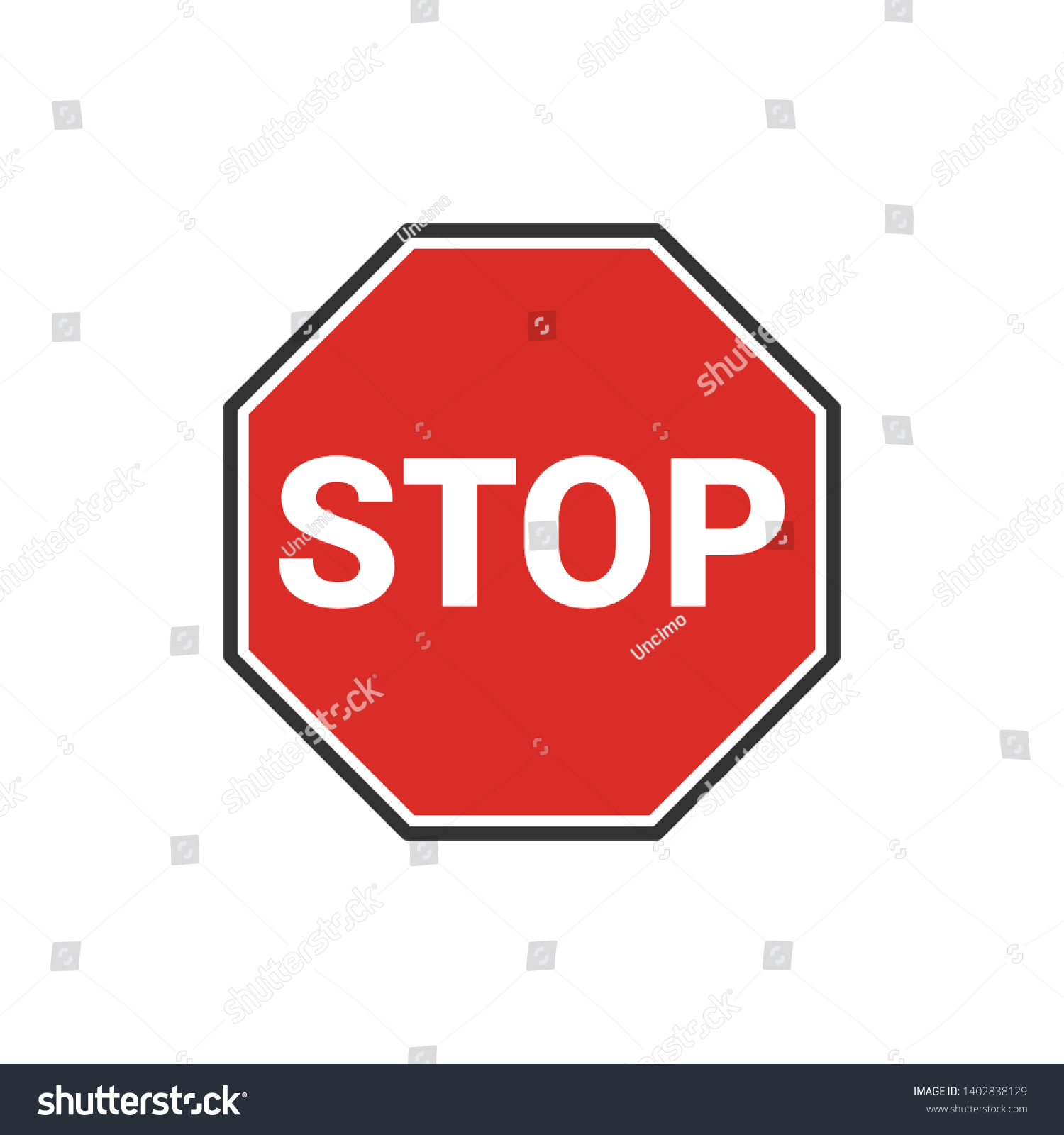 Red Stop Sign Isolated On White Stock Vector (Royalty Free) 1402838129 ...