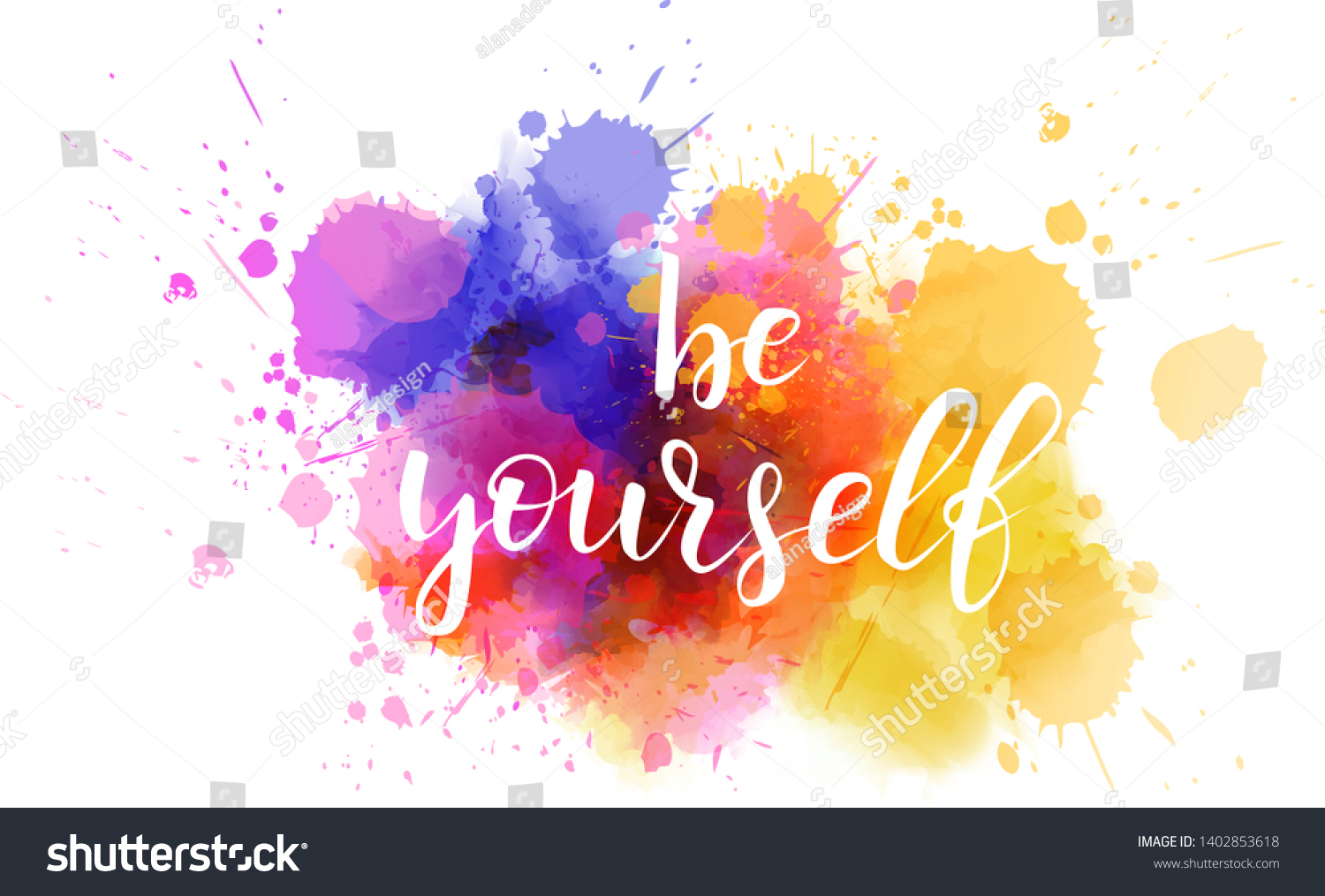 Be Yourself Hand Lettering Phrase On Stock Illustration 1402853618 ...