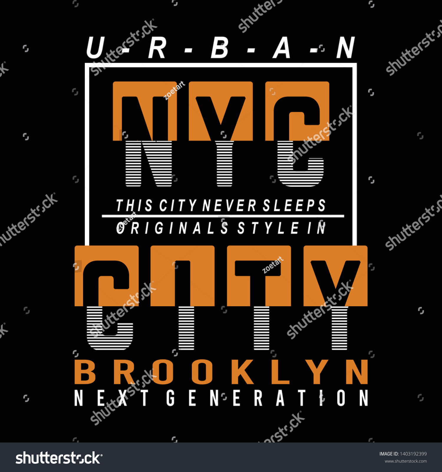 New York City Urban T Shirt Stock Vector (Royalty Free) 1403192399 ...