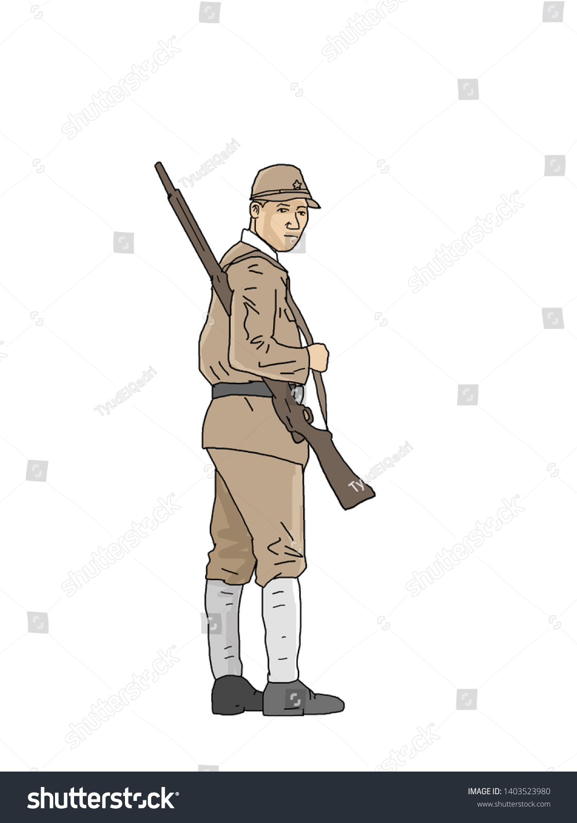 Japanese Army During World War Ii Stock Illustration 1403523980 ...