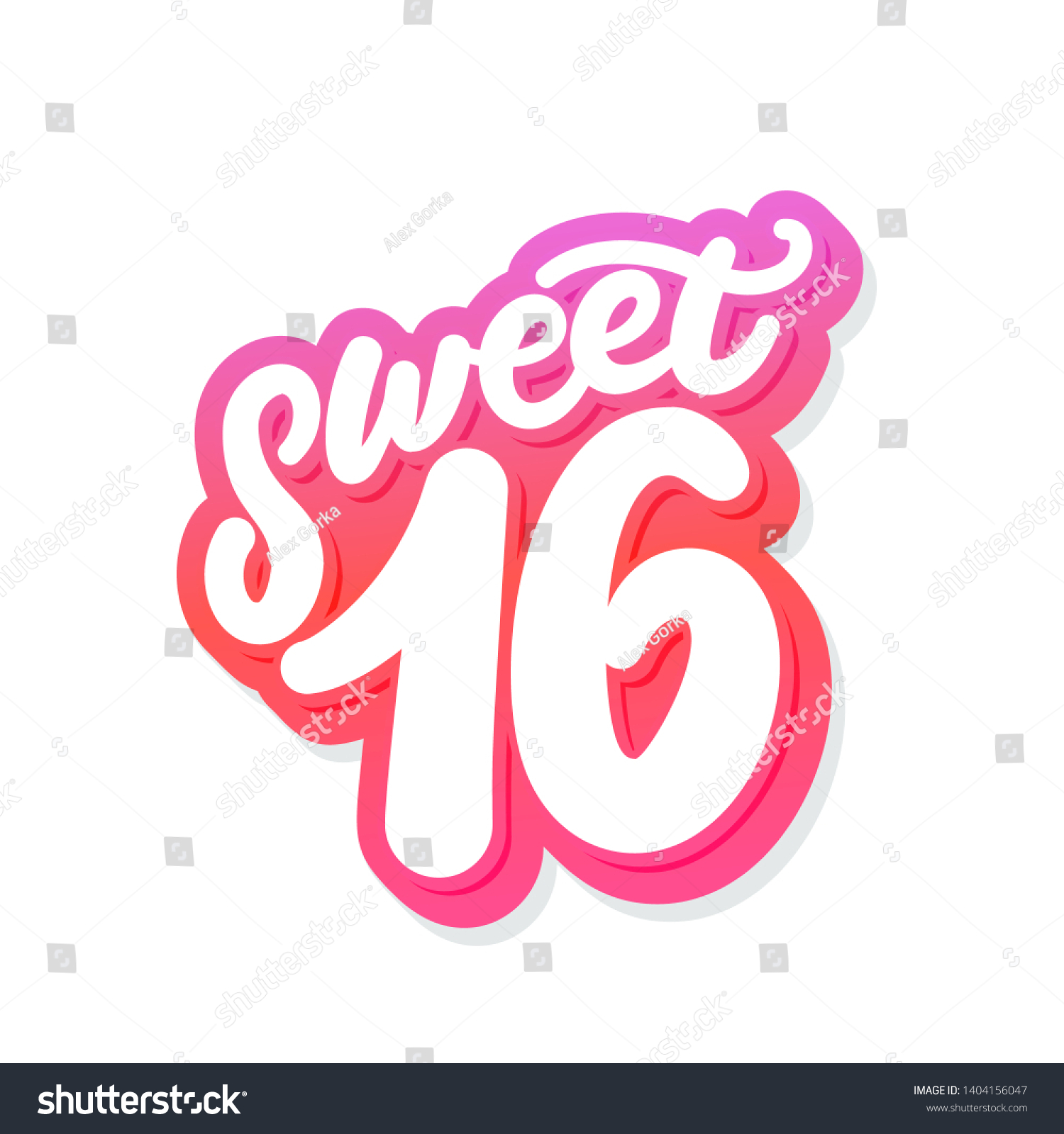 Sweet 16 Vector Lettering Invitation Stock Vector (Royalty Free ...