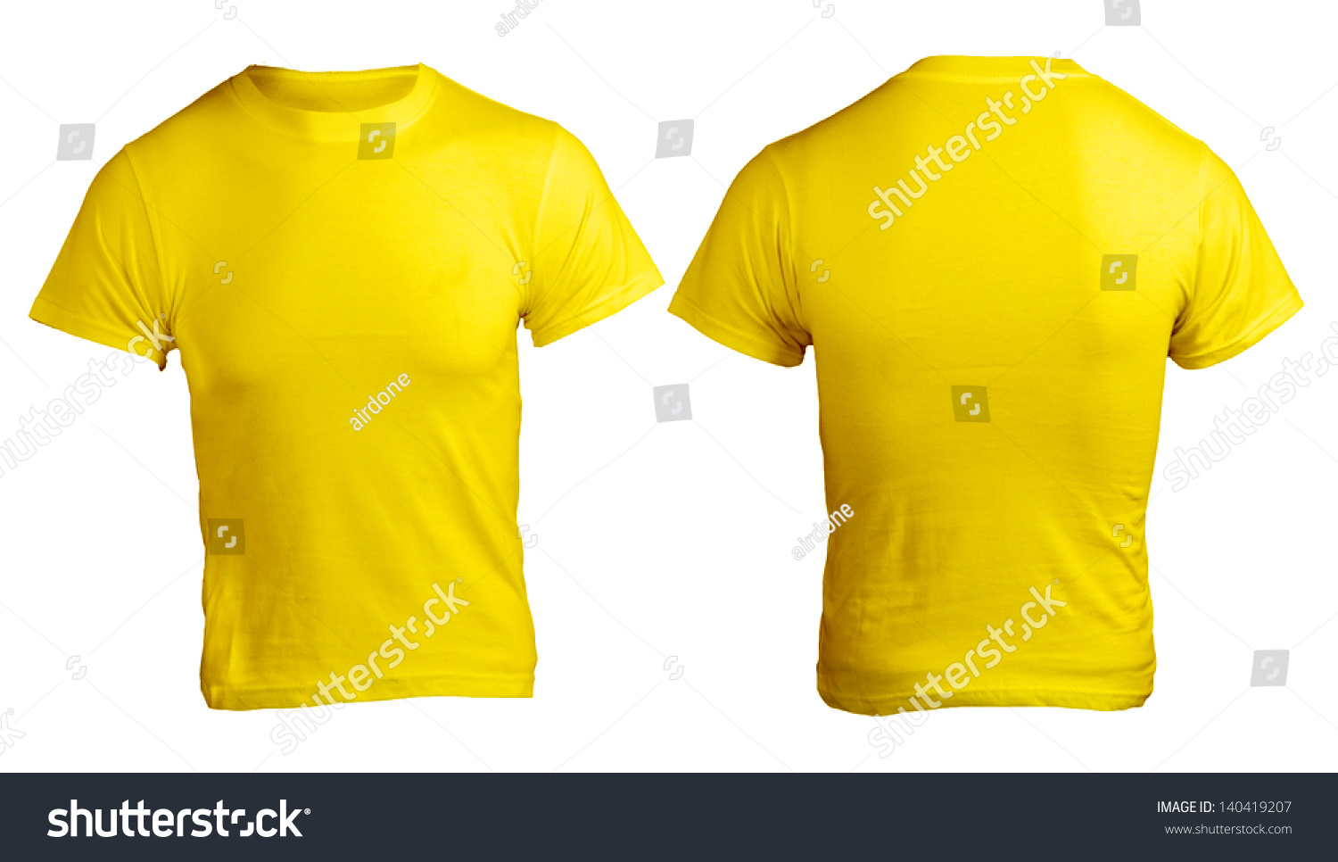 Yellow Mens Shirt Template Front Back Stock Photo 140419207 | Shutterstock