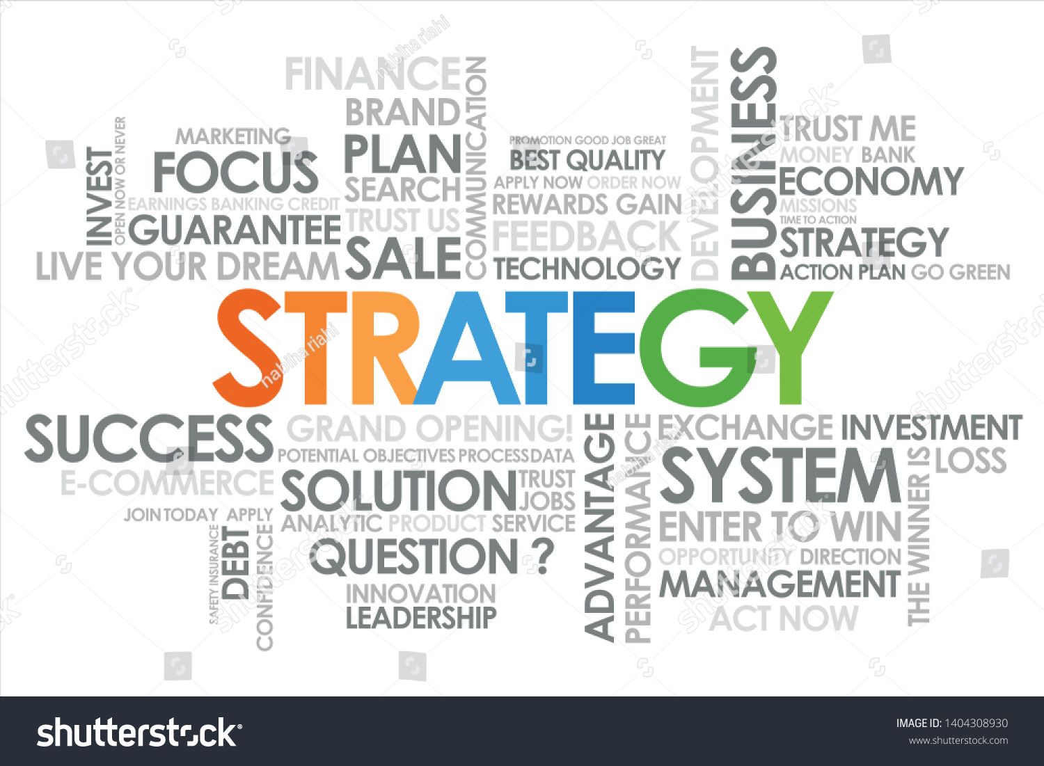 Strategy Word Cloud White Background Stock Vector (Royalty Free ...