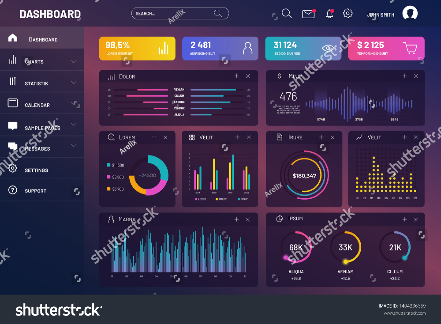 web-ui-ux-application-data-infographic-stock-vector-royalty-free