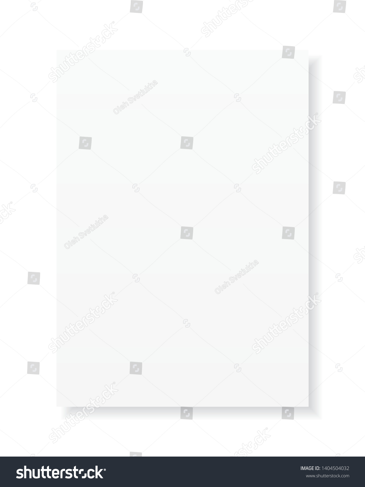 Blank A4 Sheet White Paper Shadow Stock Vector (Royalty Free ...