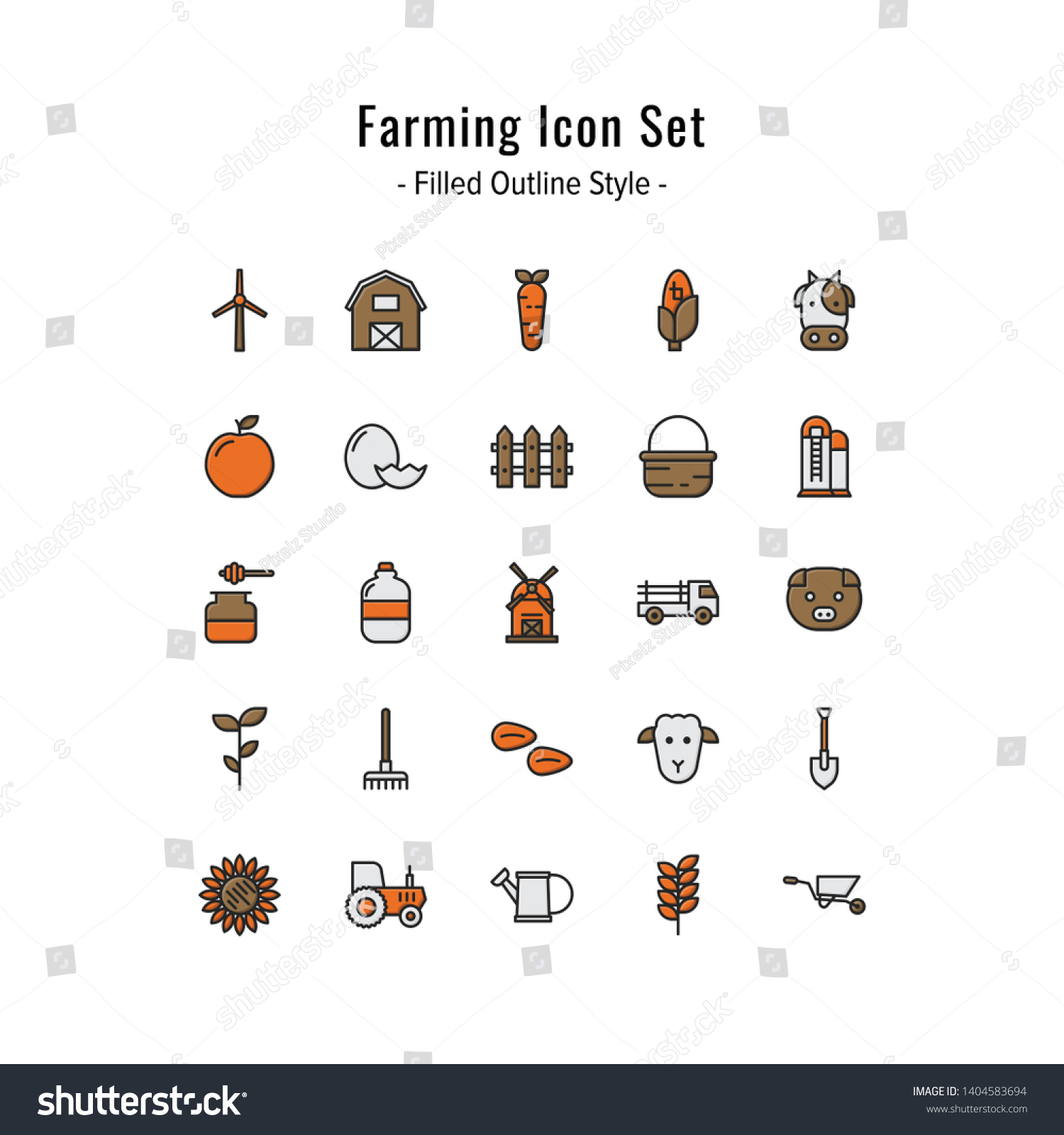 Farming Icon Set Farming Icons Vector Stock Vector (Royalty Free ...