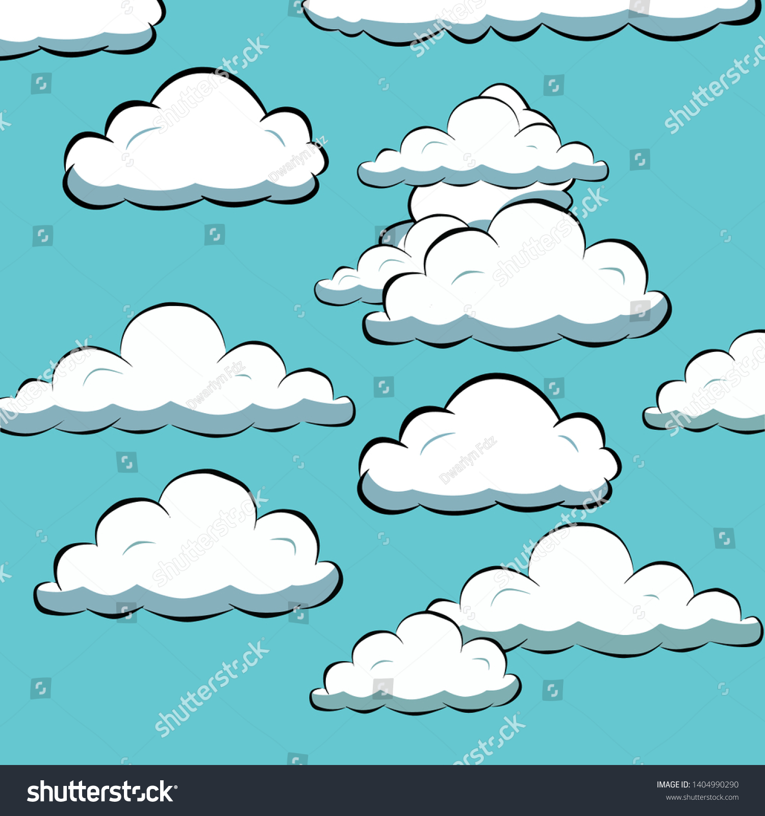 Blue Sky Clouds Cartoon Vector Stock Vector Royalty Free 1404990290 Shutterstock 9908