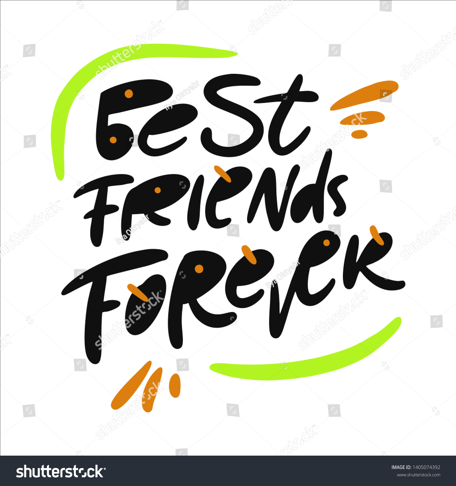 Best Friends Forever Hand Drawn Vector Stock Vector Royalty Free