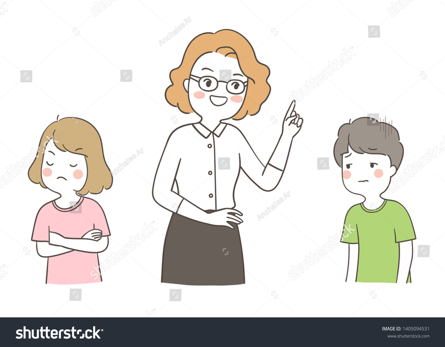 teacher scolding student clipart for kids