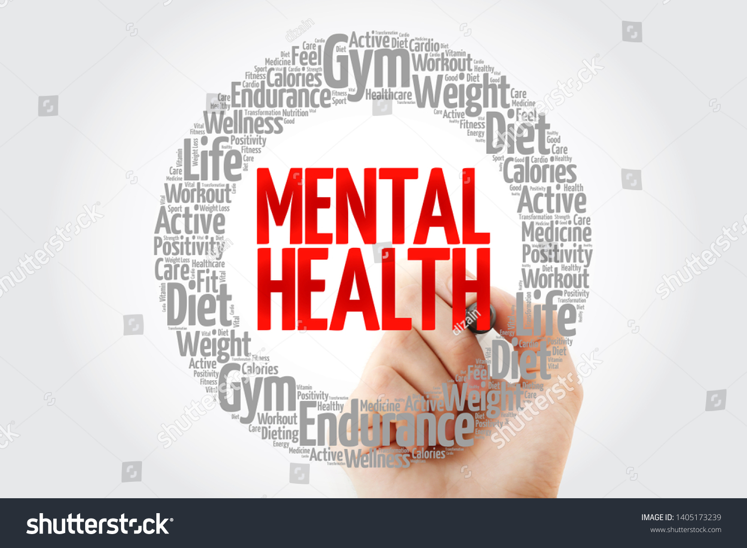 Mental Health Circle Stamp Word Cloud Stock Photo 1405173239 | Shutterstock