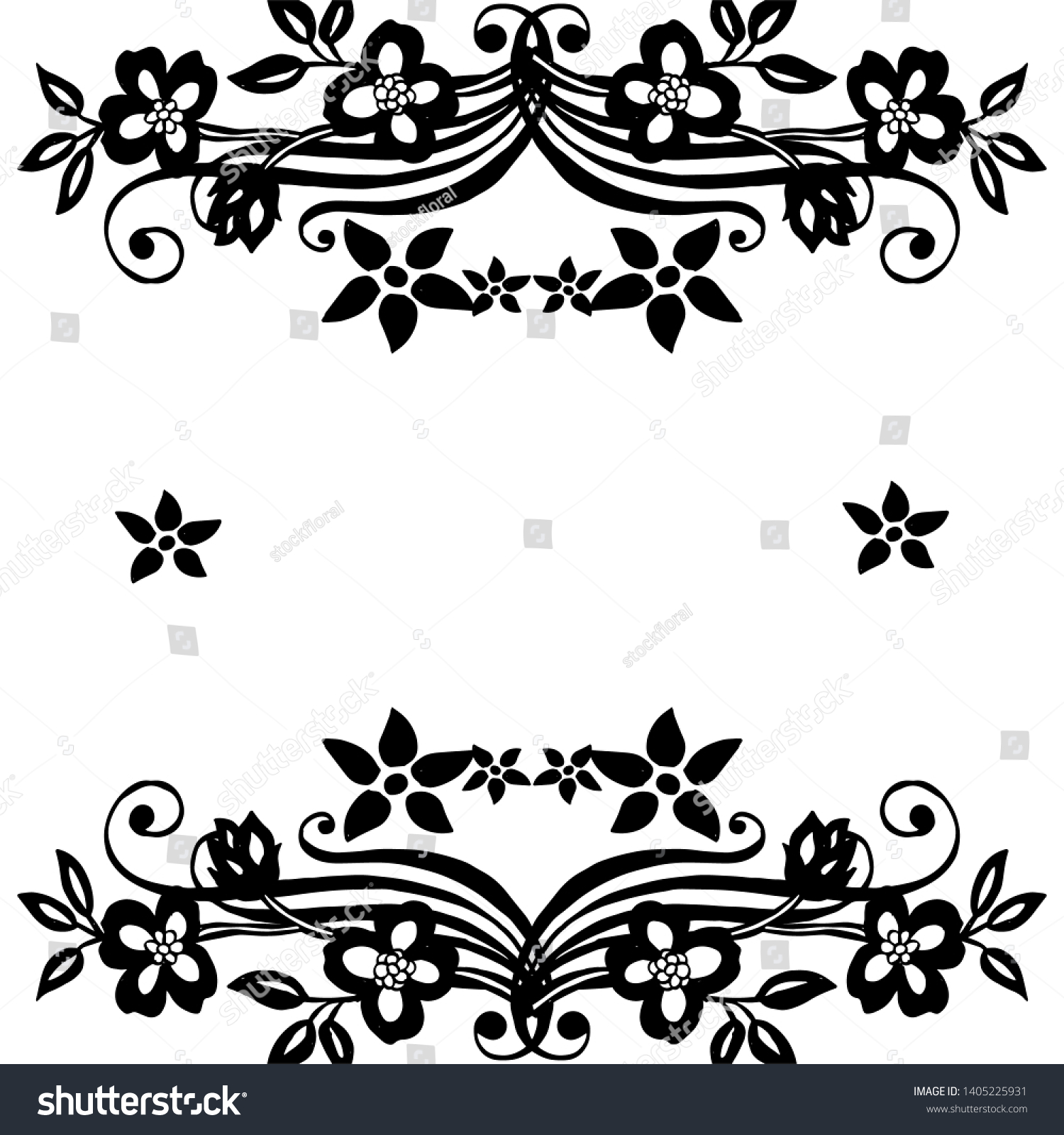 Ornate Flower Frame Drawing Vector Illustration Stock Vector (Royalty ...