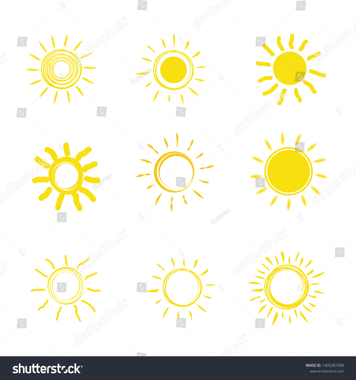 Flat Sun Icon Sun Pictogram Trendy Stock Vector (Royalty Free ...